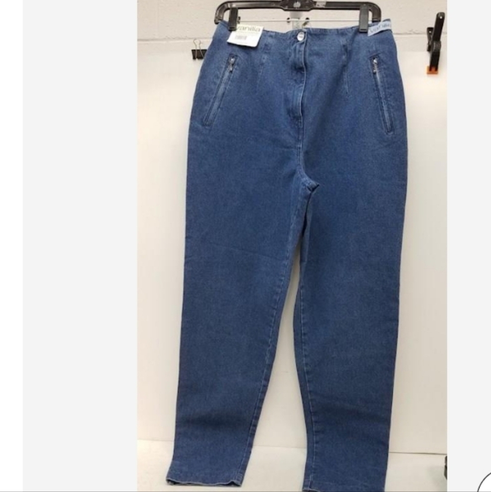 Vanilia Jacky kurz Stone washed blue Denim Pants